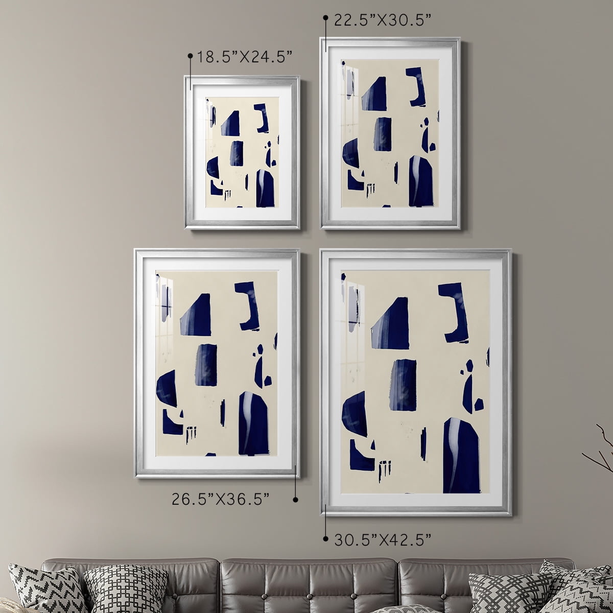Wexford Home Fragment Abstraction I Premium Framed Print, 22.5" x 30.5" - Ready to Hang, Silver (Set of 2)