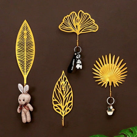 

Poseidon Hook Leaf Design Wall-Mounting Wrought Iron Load-bearing Hanging Wall Hangers for Bedroom