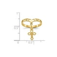 thumbnail image 5 of Gem & Harmony 14K Yellow Gold Polished Dangle Cross Charm Ring for Women, 5 of 6