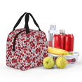 thumbnail image 4 of Bingfone Red Hawthorn Print Lunch Bag Insulated Lunch Box, Small Leakproof Cooler Food Lunch Containers Reusable High Capacity Lunch Tote Bags for Work, Travel, Outdoor, 4 of 5