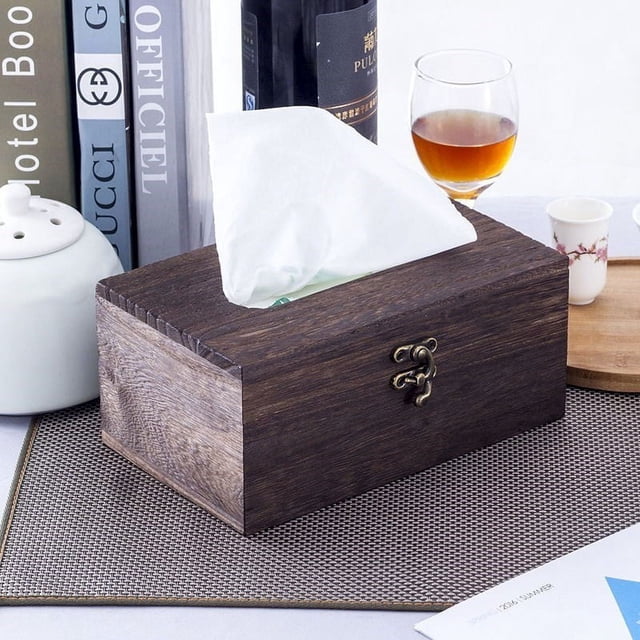 RKSTN Tissue Storage Boxs Wooden Tissue Box Toilet Paper Cover Case Napkin Home Car Decor