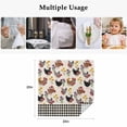 thumbnail image 5 of Farmhouse Rooster Cloth Napkins, Vintage Watercolor Flowers Black Plaid Washable and Reusable Dinner Napkins Set of 2, Table Napkin for Kitchen Party Birthday Wedding Hotel Housewarming 20"x20", 5 of 9