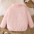 thumbnail image 4 of Povozer Unisex Cute Fleece Lined Sherpa Full-Zip Jacket Coat Winter Hoodie(Pink,24-36M), 4 of 5