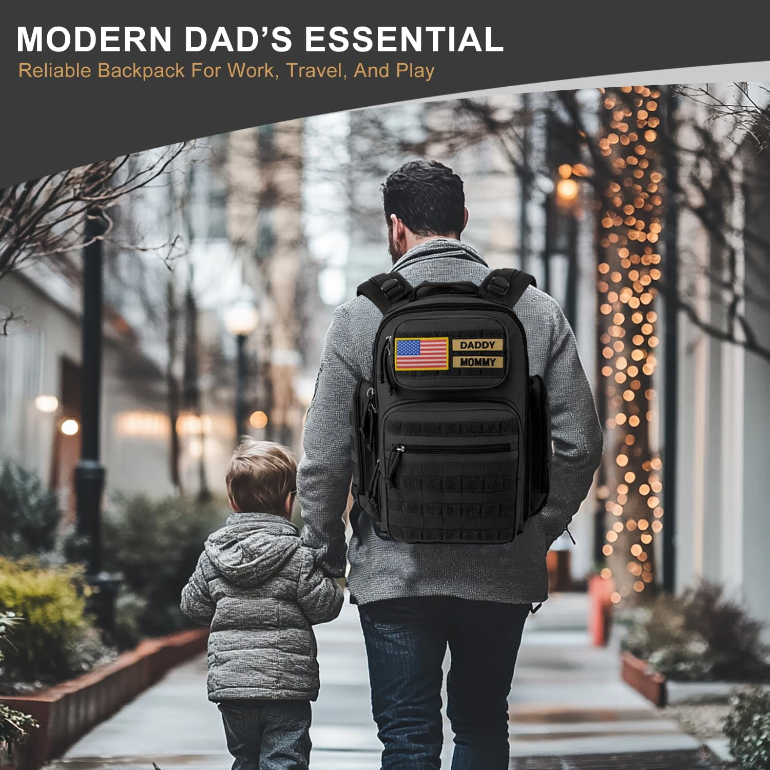 MIRACOL Outdoor Military Diaper Bag: Tactical Style Baby Backpack with Insulated Pockets & Changing Pad - Hiking Camping Essentials for Active Dads