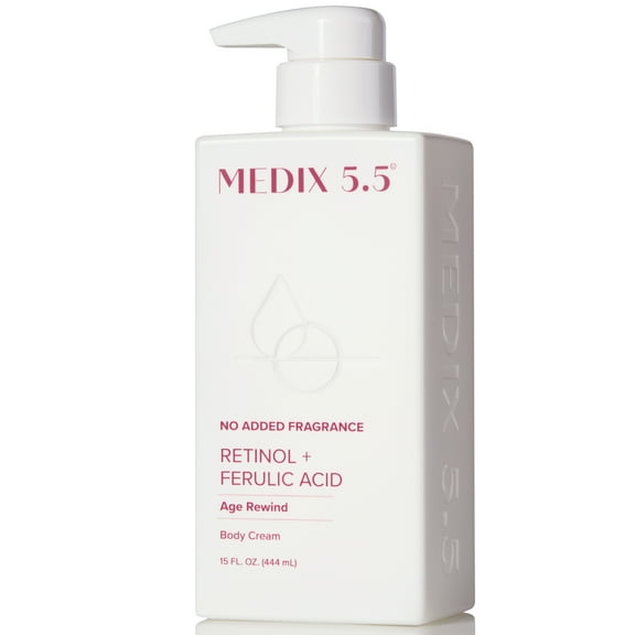 Medix 5.5 Fragrance Free Retinol Body Cream. Anti-Aging Cream for Wrinkle Reduction and Crepey Skin. 15 fl oz