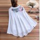 thumbnail image 3 of Gibobby Playeras Deportivas Parche floral Camiseta con estampado vintage Top Manga larga Cuello en V Blusa para mujer Blusa para mujer（Blanco， XXXXL), 3 of 5