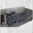 thumbnail image 6 of Cartoon Soft Flannel Fleece Blanket, Cosmonaut Girl and Boy Siblings in Space Futuristic Moon Sun Adventure Caricature, Cozy Plush for Indoor and Outdoor Use, 70" x 90", Multicolor, by Ambesonne, 6 of 6