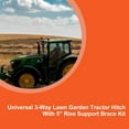 thumbnail image 6 of Kojem Universal 5 Rise 3-Way Lawn Mower Garden Tractor Hitch Tow Receiver Support Brace Kit, 6 of 21