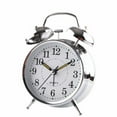 thumbnail image 2 of Bedside Traditional Classic Double Bell Alarm Clock Chrome Metal+ABS Night Light Alarm Clock European Retro 12.5*16.5*6.2cm, 2 of 9