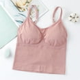 thumbnail image 2 of Xfvqtps Camisole Tops for Women Padded Spaghetti Strap Scoop Neck Sleeveless Backless Tank Tops Pink, 2 of 9