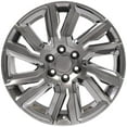 thumbnail image 2 of OE Wheels CV39 22 Inch Rims and Tires Fit Sierra 1500 Style 6x139.7 22x9 Gloss Hyper Black with Chrome Insert - Hollander 5907 - TS-37 AT 285/45-22 (Set of 4), 2 of 5