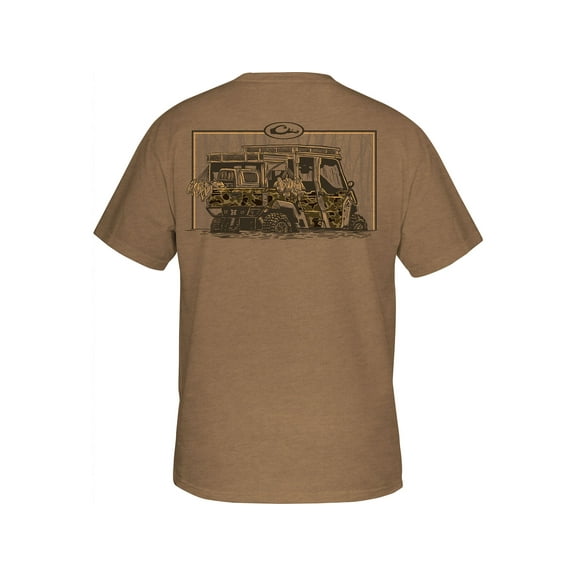 Drake Men's Side X Side T Shirt Golden Pecan Heather Medium