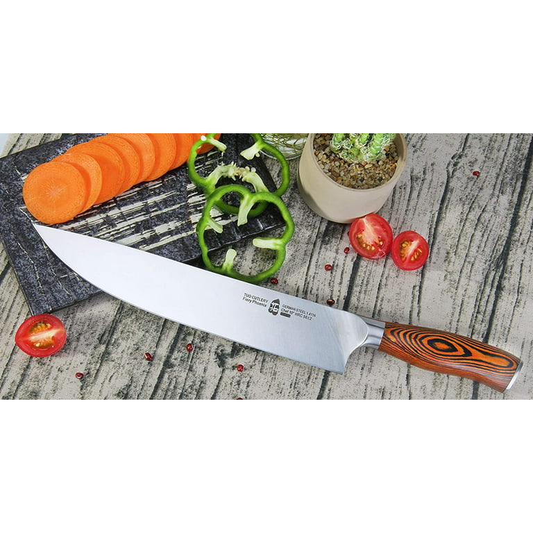 TUO Cleaver Kitchen Chopping Knife, Stainless Steel, 6 inch - Fiery Phoenix  Series