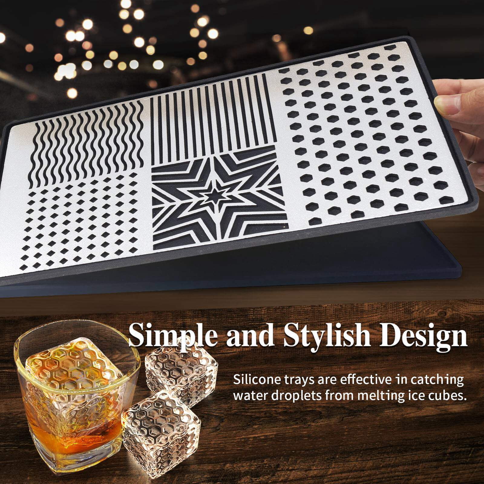 Ecozoi Stainless Steel Ice Cube Stamp Tray, with Silicone Ice Cube Tray and Tongs