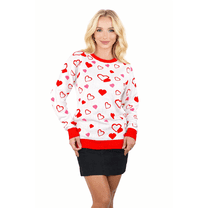 SOCAL LOOK Women Valentine Heart Sweater - Cute Casual Acrylic Pullover, Perfect for Valentine's Day