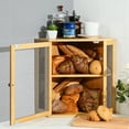thumbnail image 2 of Bamboo Bread Box,2-Tier Bread Box for Kitchen Countertop,Corner Bread Storage Bread Container,Bread Storage with Adjustable Height,Bread Holder with Acrylic Wavy Door Panel, Bamboo, Large, 2 of 7