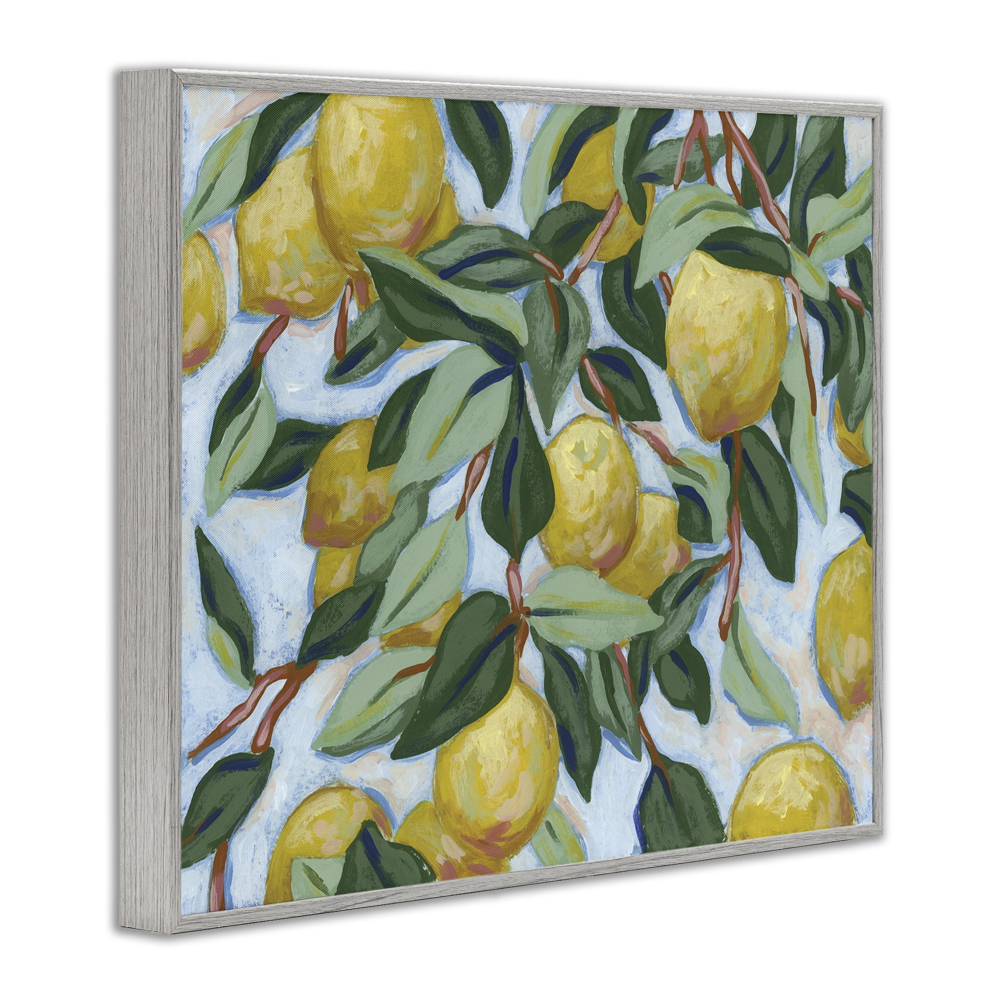 Stupell Industries Summer Citrus Tree Gray Framed Giclee Art, design by June Erica Vess