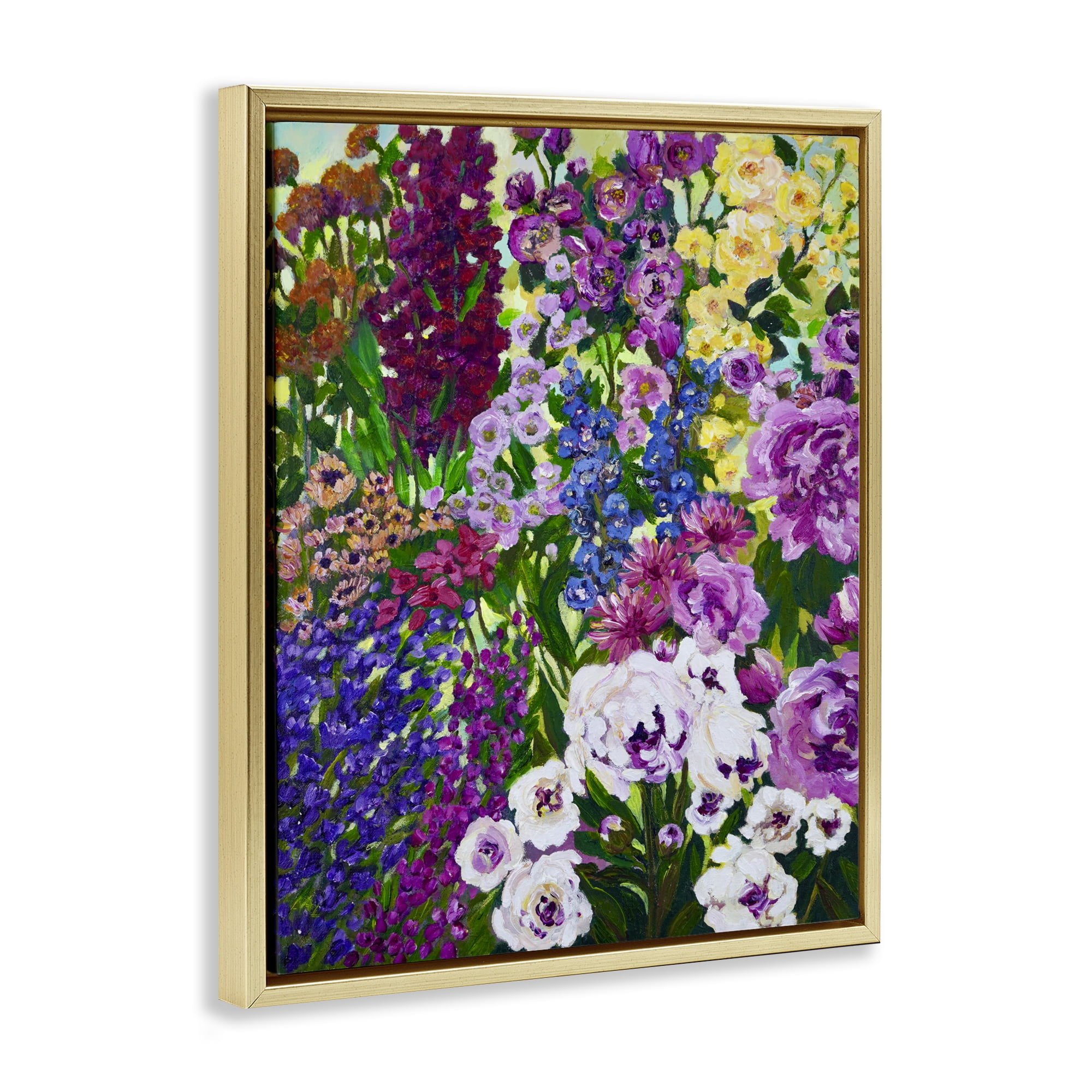 Stupell Industries Lush Greenhouse Garden Flowers Gold Framed Floater Canvas Wall Art, design by Lee Ann Zirbes