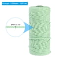 thumbnail image 2 of Uxcell 3 mm x 109 Yard Macrame Cord Soft Cotton Colored Crafts Yarn Rope Light Green, 2 of 7