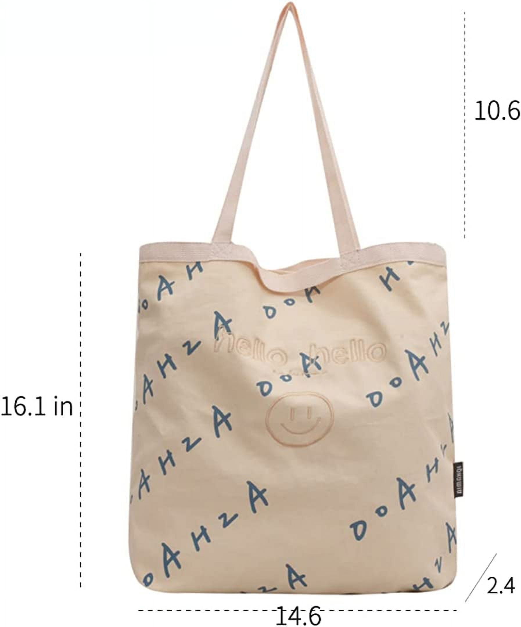 PIKADINGNIS Canvas Tote Bag for Women Lunch Bag Tote Bag Aesthetic Purses  Handbags Simple Modern Lunch Box with Multiple Pockets