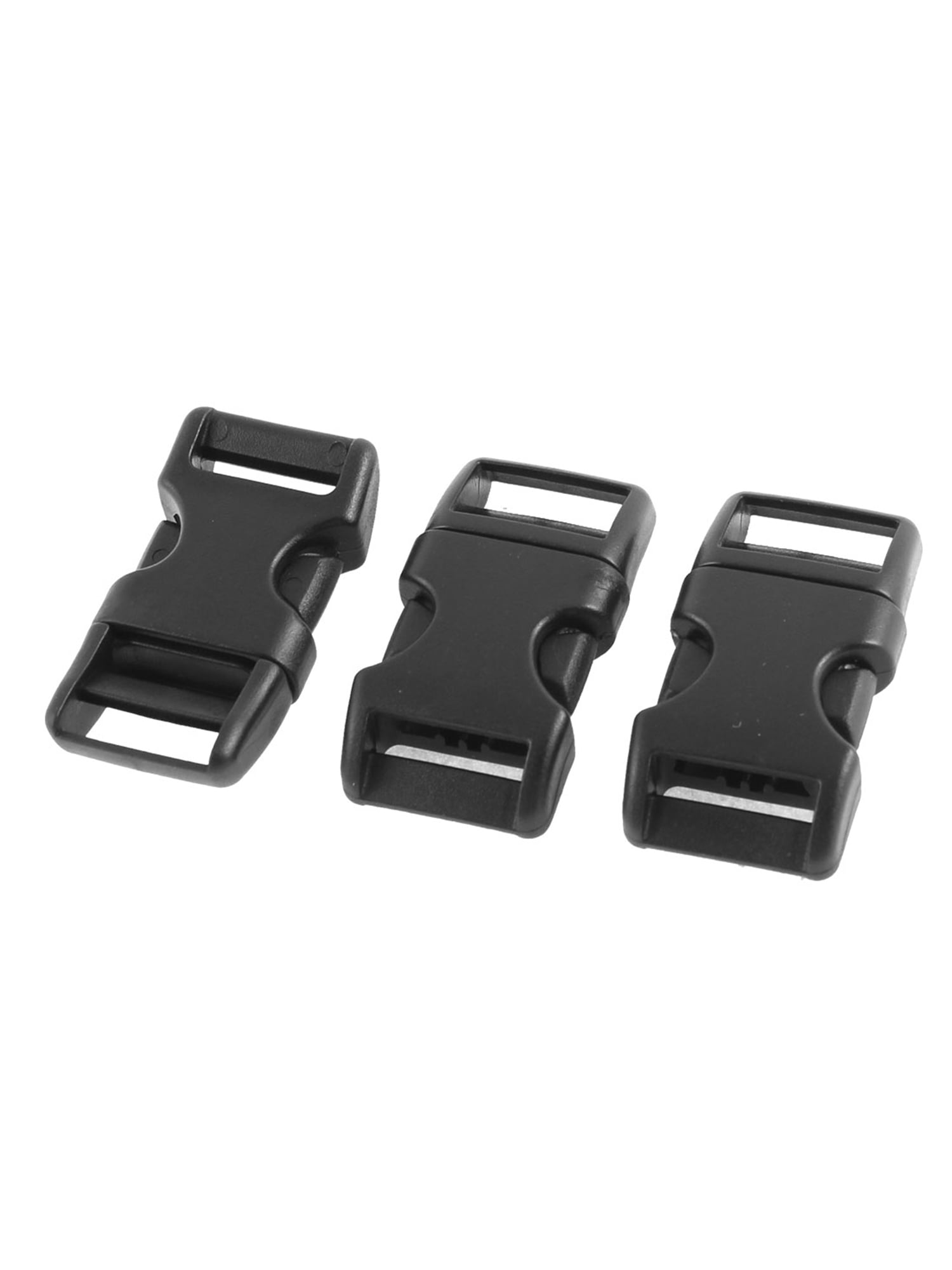 3 Pcs Plastic Clasp Side Release Buckle Black for 1.5cm Width Belt Strap