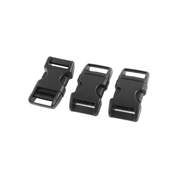 3 Pcs Plastic Clasp Side Release Buckle Black for 1.5cm Width Belt Strap