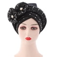 thumbnail image 1 of CNKOO Shiny Lady African Headtie Skin-friendly Rhinestone Knot African Headwrap for Daily Life, 1 of 6