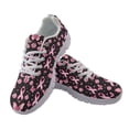 thumbnail image 2 of COEQINE Women Sneakers Breast Cancer Awareness Ribbons Running Walking Shoes White Sole Tennis Shoes Travel Casual Breathable Mesh Footwear, Pink Ribbon Flower Butterfly, 2 of 7