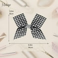 thumbnail image 5 of 5.5 Inch Checkered Bow Hair Clip with Rhinestone Center (Black), 5 of 5