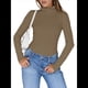 thumbnail image 2 of Camisetas de Larga para Mujer, Ropa Interior Térmica Básica de Otoño, Ropa de Invierno Café L, 2 of 10