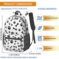 thumbnail image 3 of Dog Paw Print and Bone White Pattern 17" School Backpacks for Teens,Waterproof Oxford Fabric,S-Shape Padded Straps for School,Travel,Hiking,Camping, 3 of 6