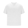 thumbnail image 4 of USNSM Men Gentlemans Business T Shirt Short Sleeve Fitness Muscle T Shirt V Neck Gym Tee Fashion Workout Casual Shirts White L, 4 of 7