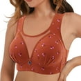 thumbnail image 2 of Gibobby Brasieres para mujer Sujetador Sexy de talla grande para mujer, estilo, sin anillo de, sujetador estampado con sujetador de tamaño antibrillante para reunión(Marrón,44), 2 of 3