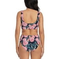 thumbnail image 3 of Daiia Rose Flowers Women's Bikini Set Two Piece Swimsuit High Waisted Bikini Adjustable Straps Bikini Perfect for Beach, Pool, and Summer Vacation-Small, 3 of 9