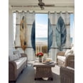 thumbnail image 6 of Ombre Blue Feathers Blackout Curtains for Bedroom Living Room Darkening Curtains 90 Inch Boho Vintage Wooden Grain Black Out Window Curtain Privacy Insulated Window Treatment Grommet Drapes 52"x90"x2, 6 of 9