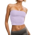 thumbnail image 2 of Tube Tops for Women Dressy Casual Slimming Strapless Bandeau Top Y2k Going out Tops Summer Outfits, 2 of 5