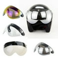 thumbnail image 2 of Huhudde Open Face Helmet Visor Motorcycle Helmet Bubble Visor Lens Bubble Shield 3-Snap Design Flip Up Down Helmets Accessories, 2 of 17