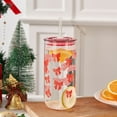 thumbnail image 2 of Bows Can Sipper Glass with Lid 20 OZ Holiday Time, 2 of 6