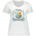 thumbnail image 3 of Inktastic Happy Hanukkah Dreidel and Laurels Women's Plus Size T-Shirt, 3 of 5