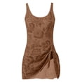 thumbnail image 6 of Womens Swimdress Women's Print Floral Swimdress Swimsuits Tropical Beach Pool Swimwear Skirted Monokini with Control Swimdress Coffee L, 6 of 6