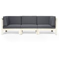 thumbnail image 1 of Noble House Brava Outdoor Modular Wood Sofa with Cushions Weathered/Dark Gray, 1 of 7