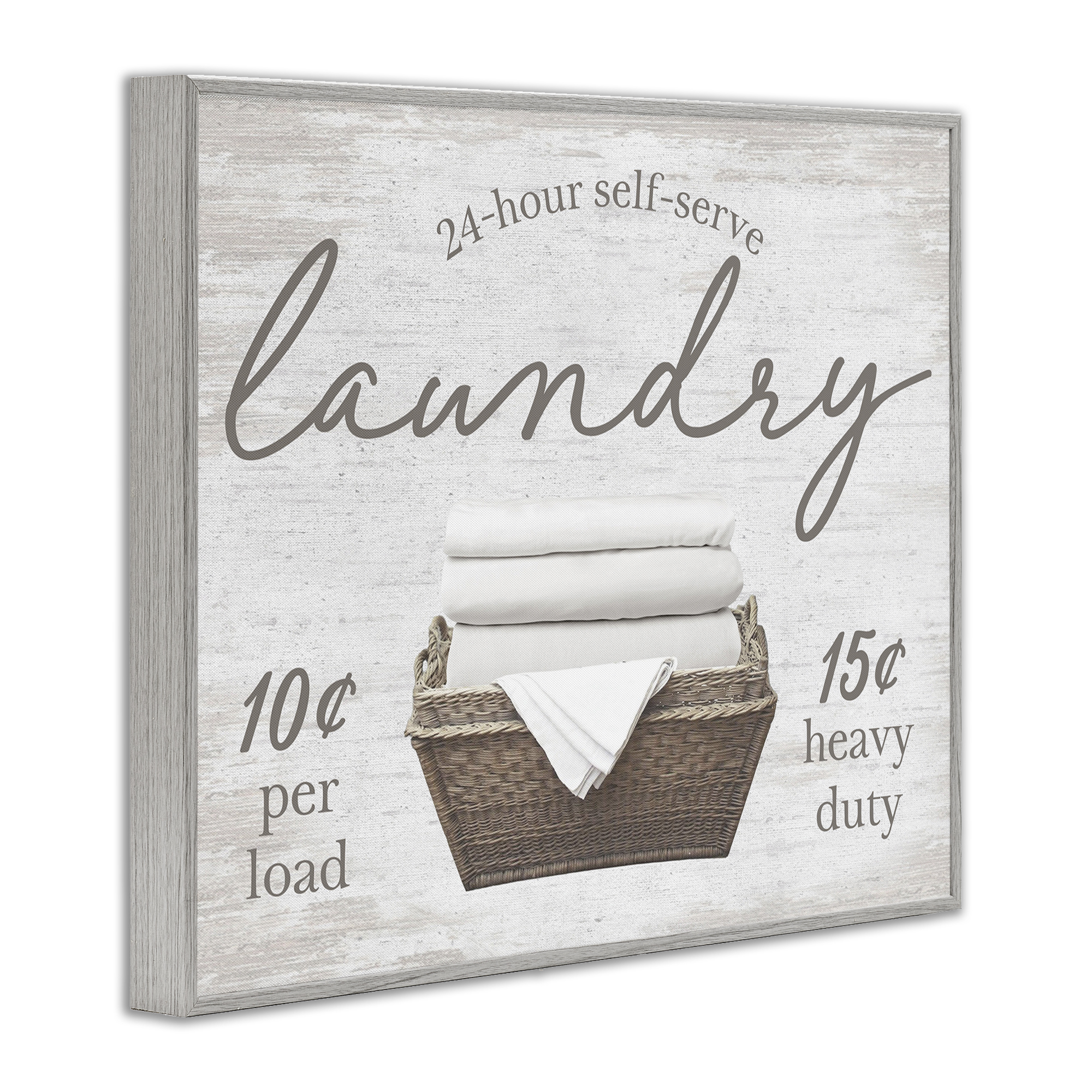 Stupell Industries Vintage Laundry Ad Typography Painting Gray Framed Art Print Wall Art, 14 x 11