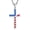 Silver, variant on American Flag Cross Necklace Patriotic Collection, Stainless Steel Enamel Pendant with 22inch Chain in Gold Silver Black, Gift for Him or Her