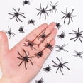 thumbnail image 3 of 120 piezas de arañas de plástico realistas, 4 tamaños, arañas pequeñas, juguetes negros falsos, accesorios de broma de Halloween para decoraciones de fiesta en casa, 3 of 6