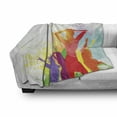 thumbnail image 3 of Retro Soft Flannel Fleece Throw Blanket, Party Theme Splashing Dancing Girls Abstract Illustration Design Pattern, Cozy Plush for Indoor and Outdoor Use, 50" x 60", Multicolor, by Ambesonne, 3 of 6