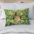 thumbnail image 4 of Happy Squirrel Welcome St Patrick's Day Lucky Shamrocks Clover Quilt Pillowcase Pet Small Animal Lover Throw Pillow Cover Bed Home Decor - 22001, 4 of 5