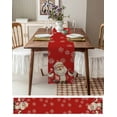 thumbnail image 3 of Red Santa Christmas Burlap-Cotton Table Runner 90 Inches Long,Xmas Snowflake Watercolor Vintage Farmhouse Table Runners,Outdoor Dining Tablecloths Decor for Baby Shower Party Wedding 13x90, 3 of 9