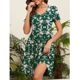 thumbnail image 4 of WUJINXIA Womens Short Sleeve Dresses Casual Loose Fit Swing T Shirt Dress V Neck Sundress with Pockets, 4 of 6