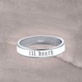 thumbnail image 3 of 4mm Wide Til Death White Enamel Band Ring, Promise Ring, Gift for Her, Gift for Him, Anniversary and Wedding Ring - 925 Sterling Silver, 3 of 3
