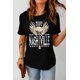 thumbnail image 3 of ABPHQTO Camiseta negra con estampado gráfico Vintage Music City para mujer, 3 of 5